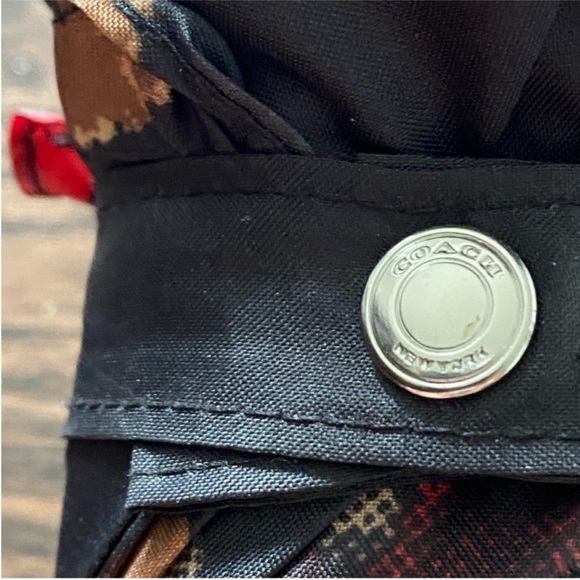 NWOT Coach Vintage Signature Mini Umbrella Rose Black - Picture 7 of 9